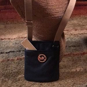 Michael Kors navy Fulton leather crossbody bag